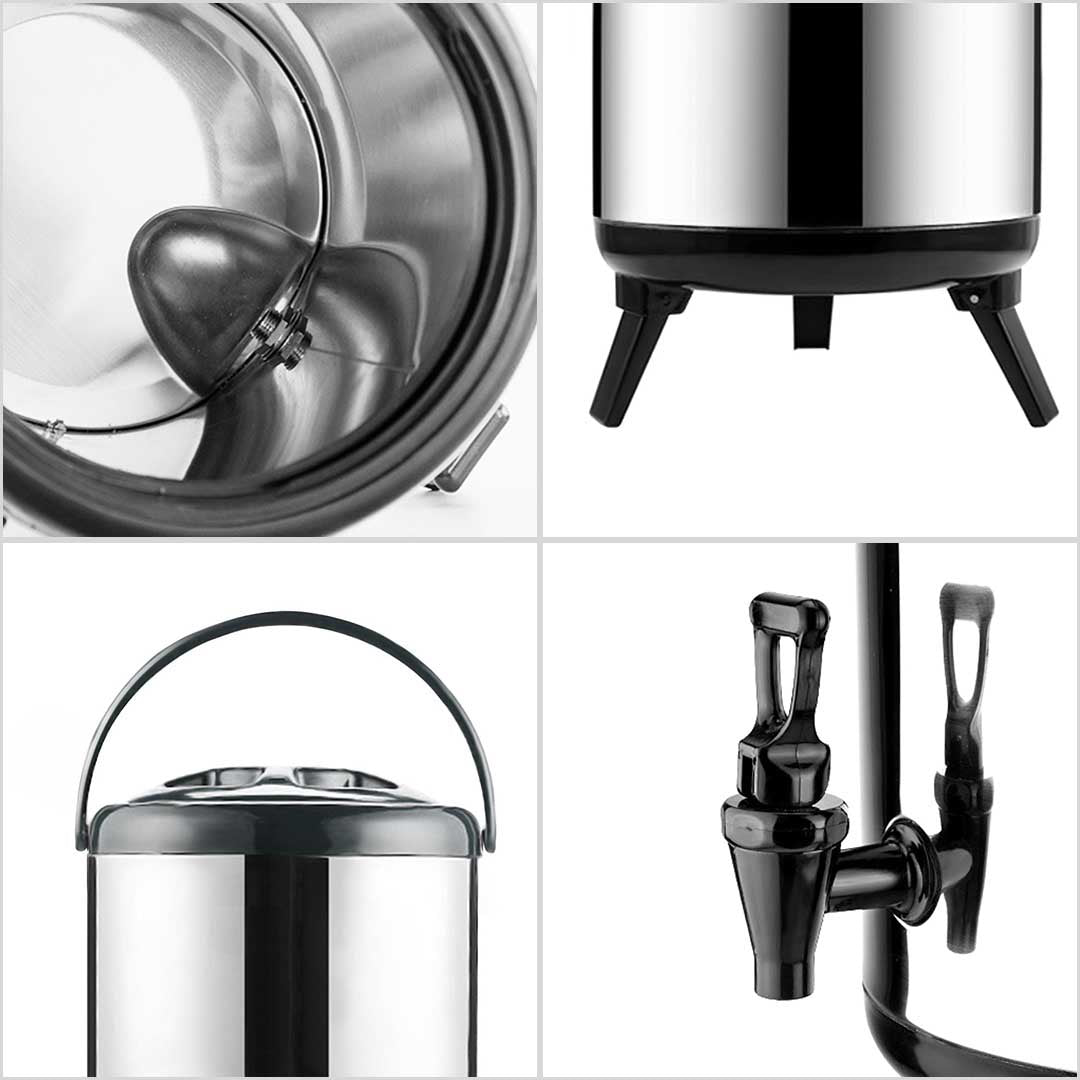 SOGA 4X 10L Portable Insulated Cold/Heat Coffee Tea Beer Barrel Brew Pot With Dispenser • LUZ-BeverageDispenser10LX4