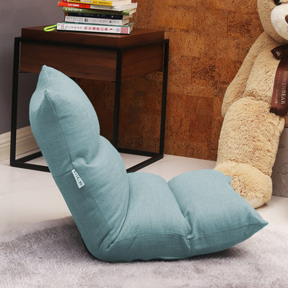 SOGA Lounge Floor Recliner Adjustable Lazy Sofa Bed Folding Game Chair Mint Green • LUZ-LoungeFabricGreen