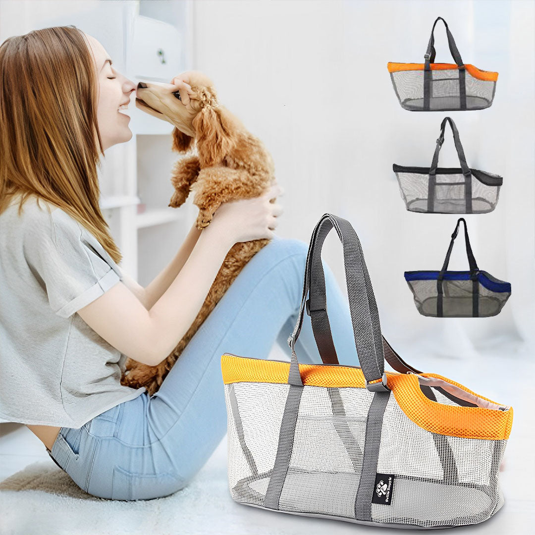 SOGA 2X Orange Pet Carrier Bag Breathable Net Mesh Tote Pouch Dog Cat Travel Essentials • LUZ-PetBagA42YELX2