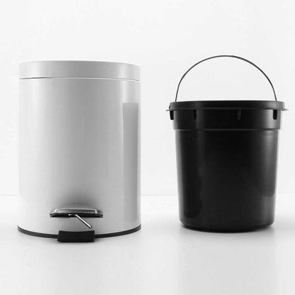 SOGA 2X 12L Foot Pedal Stainless Steel Rubbish Recycling Garbage Waste Trash Bin Round White • LUZ-RubbishBinRound12LWhiteX2