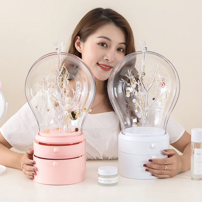 SOGA 2X Pink 360 Degree Rotating 2 Layered Jewelry Storage Box Waterproof Dustproof Accessories Organiser • LUZ-BathC907X2