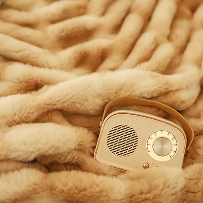 SOGA 150x200cm Throw Blanket Camel Brown Double Layer Rabbit Fur Cozy Comfort with Stylish Decor • LUZ-BlanketFur341