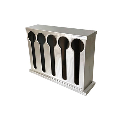 SOGA 2X Stainless Steel Buffet Restaurant Spoon Utensil Holder Storage Rack 5 Holes • LUZ-CutleryHolder4632X2