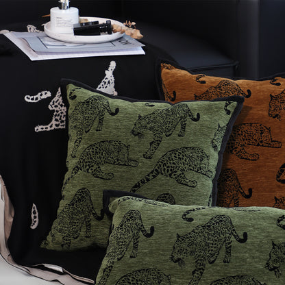 SOGA 2X 40cm Throw Pillow Green Leopard Square Retro Decorative Cushion for Living Room • LUZ-FrenchCushion297X2