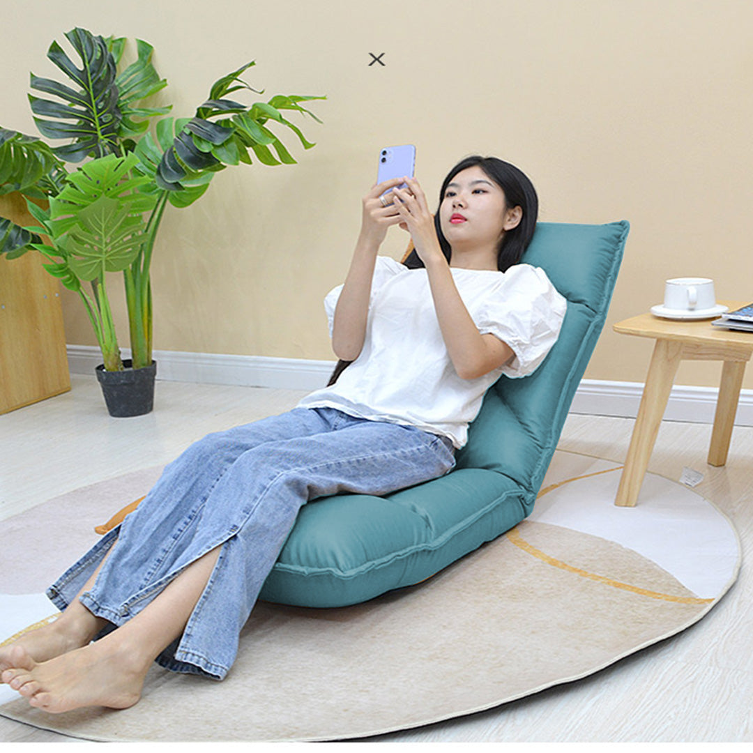 SOGA 2X Green Lounge Recliner Lazy Sofa Bed Tatami Cushion Collapsible Backrest Seat Home Office Decor • LUZ-LoungeC3811X2