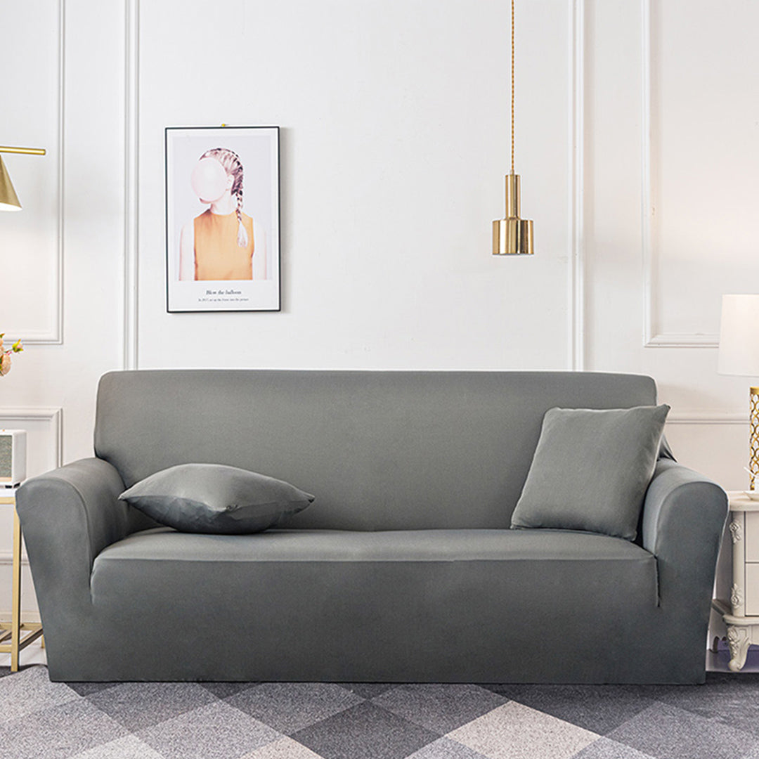 SOGA 1-Seater Grey Sofa Cover Couch Protector High Stretch Lounge Slipcover Home Decor • LUZ-SofaCov209