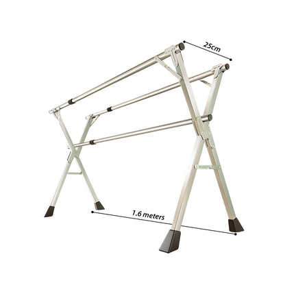 SOGA 1.6m Portable Standing Clothes Drying Rack Foldable Space-Saving Laundry Holder 3 Poles • LUZ-BSXG2511