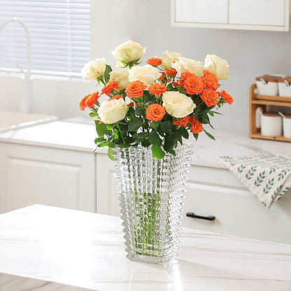 SOGA 22.5cm Handcrafted Clear Glass Vase, Classic Design for Home Decor • LUZ-GVase225Clear