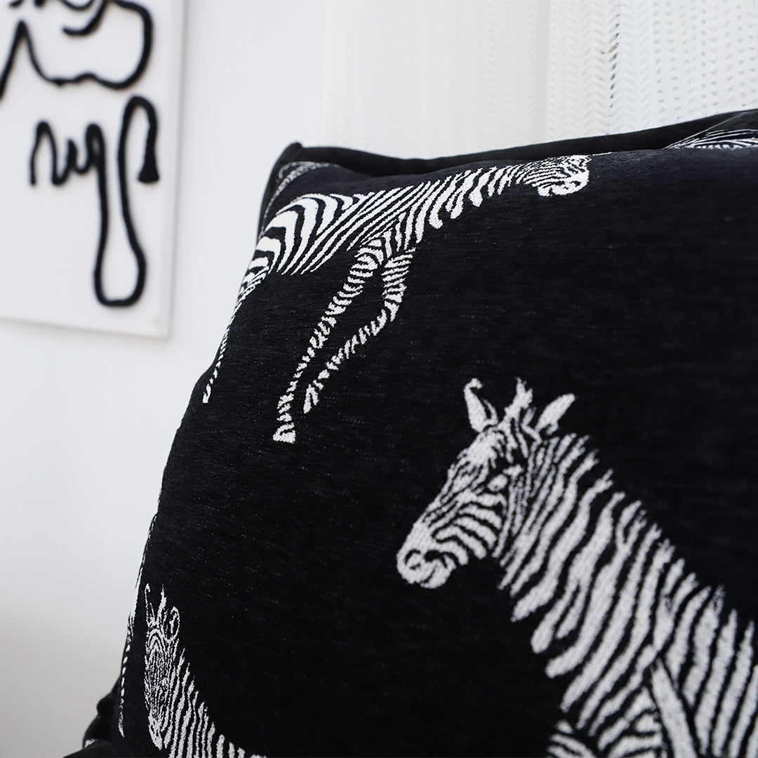 SOGA 2X 45cm Black Light Luxury Zebra Cushion Decorative Square Pillow Living Room Home Decor • LUZ-FrenchCushion290X2