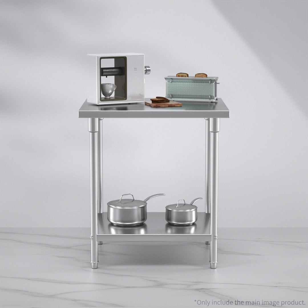 SOGA 80*70*85cm Commercial Catering Kitchen Stainless Steel Prep Work Bench • LUZ-WorkBenchSS200780CM