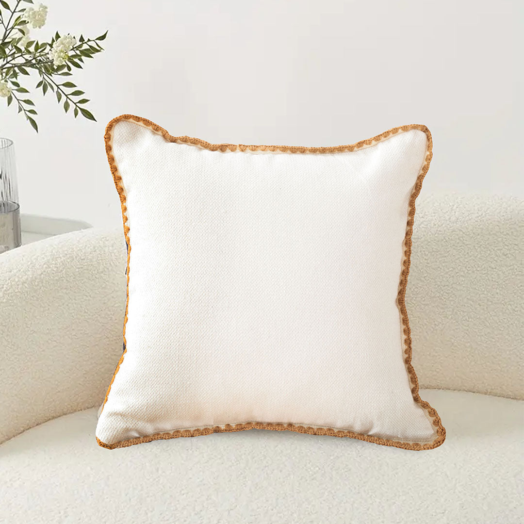 SOGA 45cm Warm Wood Tone & Apricot Shell Edged Square Throw Pillow • LUZ-FrenchCushion234