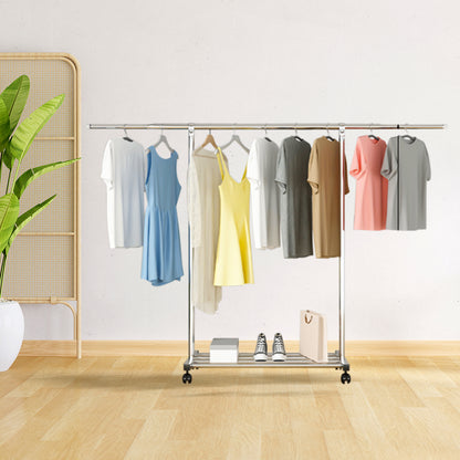 SOGA 2X 200cm Stainless Steel Floor-Standing Clothes Rack - Durable and Space-Saving Laundry Organizer • LUZ-BSXG2526X2