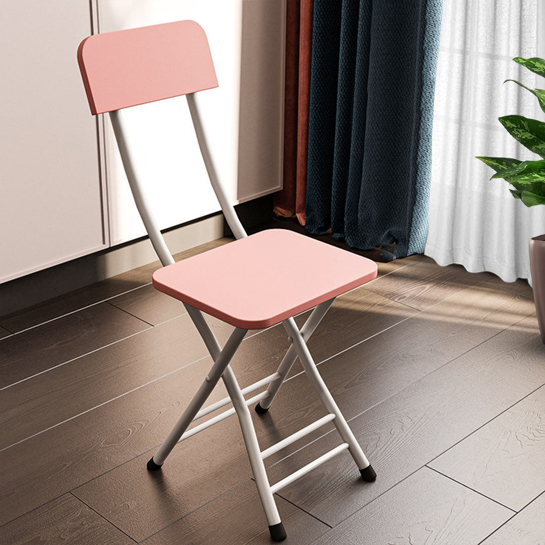 SOGA Pink Foldable Chair Space Saving Lightweight Portable Stylish Seat Home Decor Set of 2 • LUZ-ChairAS717