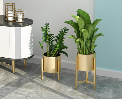 SOGA 4X 30CM Gold Metal Plant Stand with Flower Pot Holder Corner Shelving Rack Indoor Display • LUZ-FPotH32GLDX4