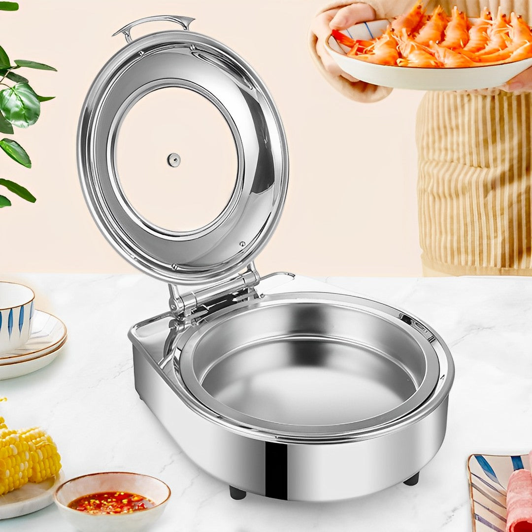 SOGA 2X Stainless Steel Round Chafing Dish Tray Buffet Cater Food Warmer Chafer with Top Lid • LUZ-ChafingDish2105X2