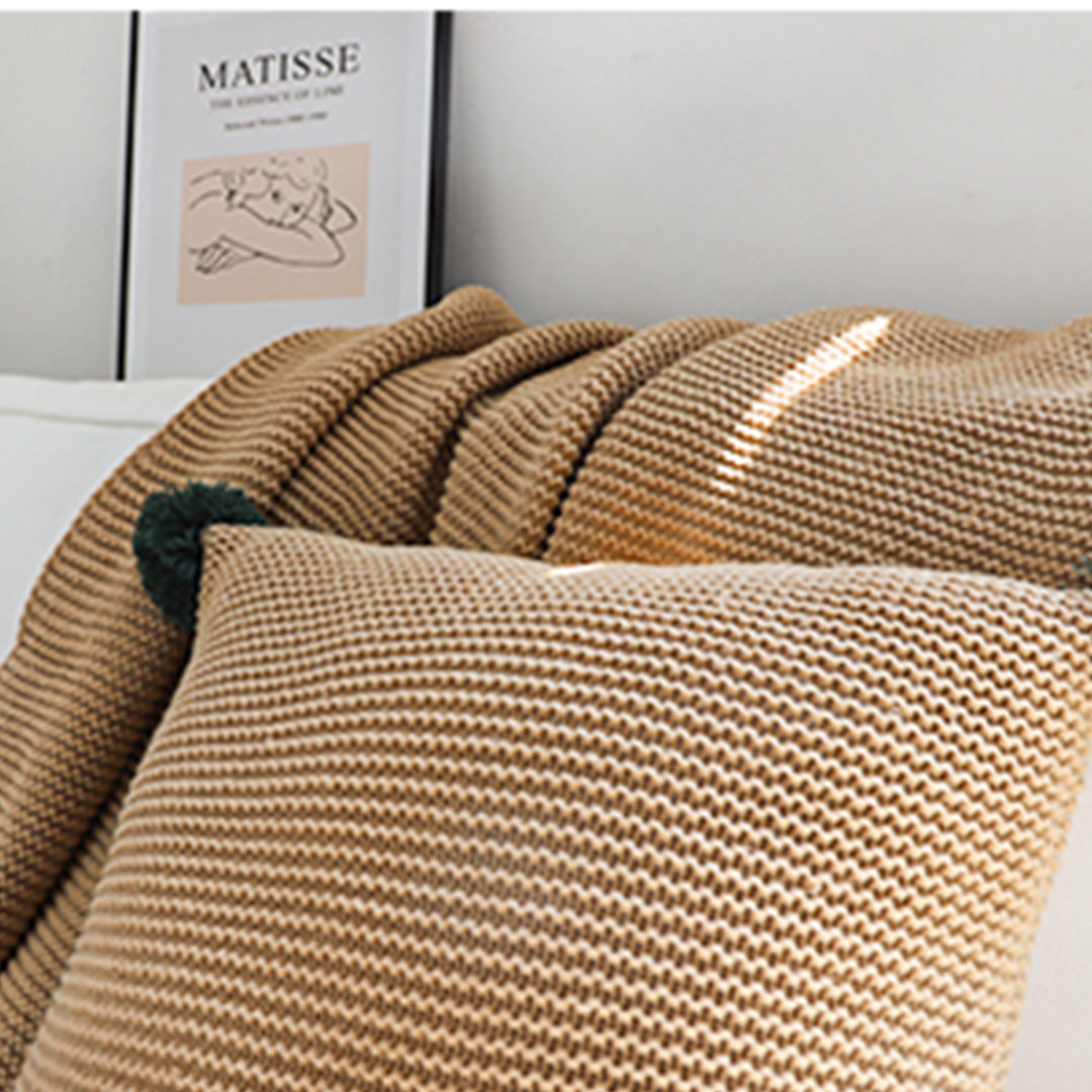SOGA 2X Coffee Tassel Fringe Knitting Blanket Warm Cozy Woven Cover Couch Bed Sofa Home Decor • LUZ-Blanket929X2