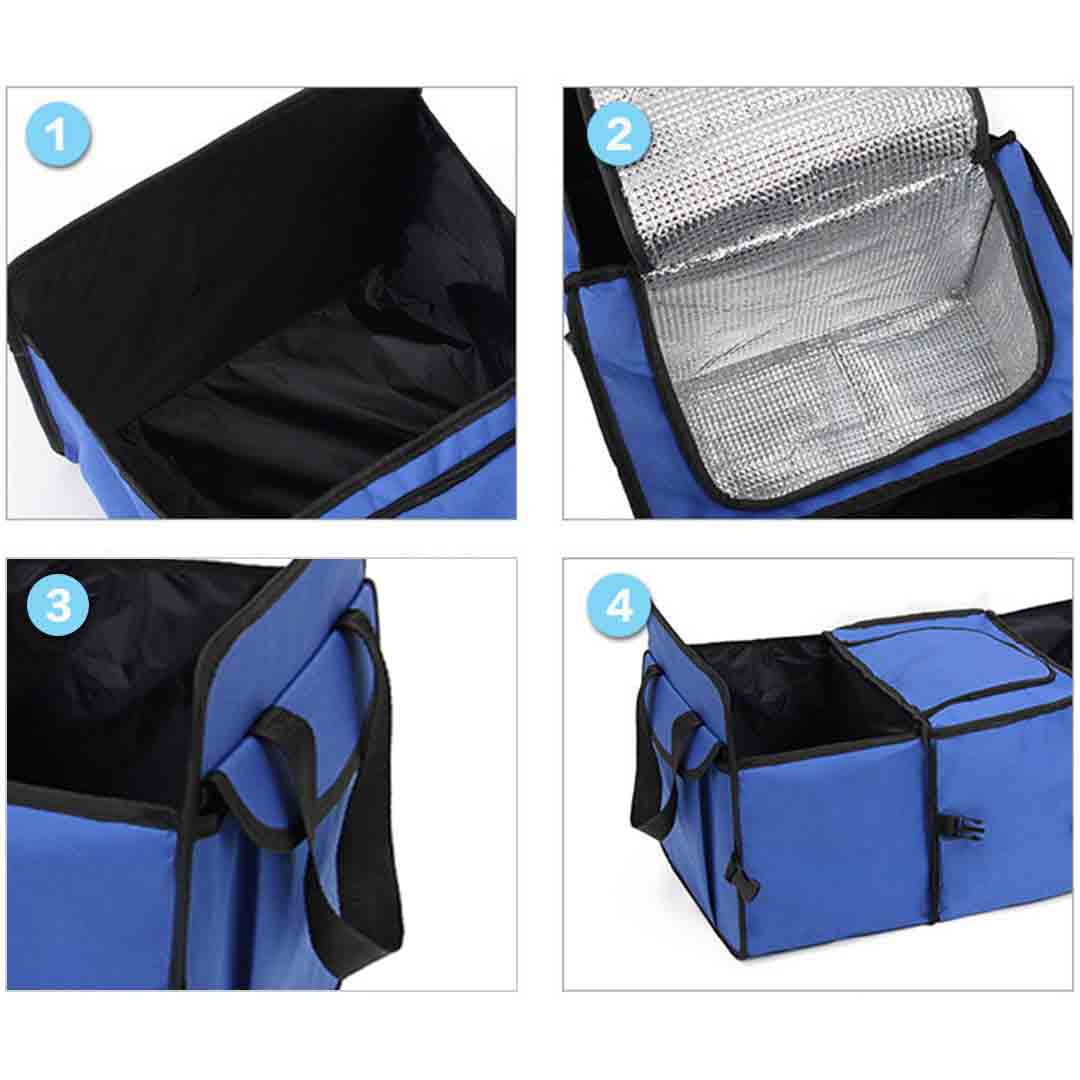 SOGA 2X Car Portable Storage Box Waterproof Oxford Cloth Multifunction Organizer Black • LUZ-CarStorageBoxBlackX2