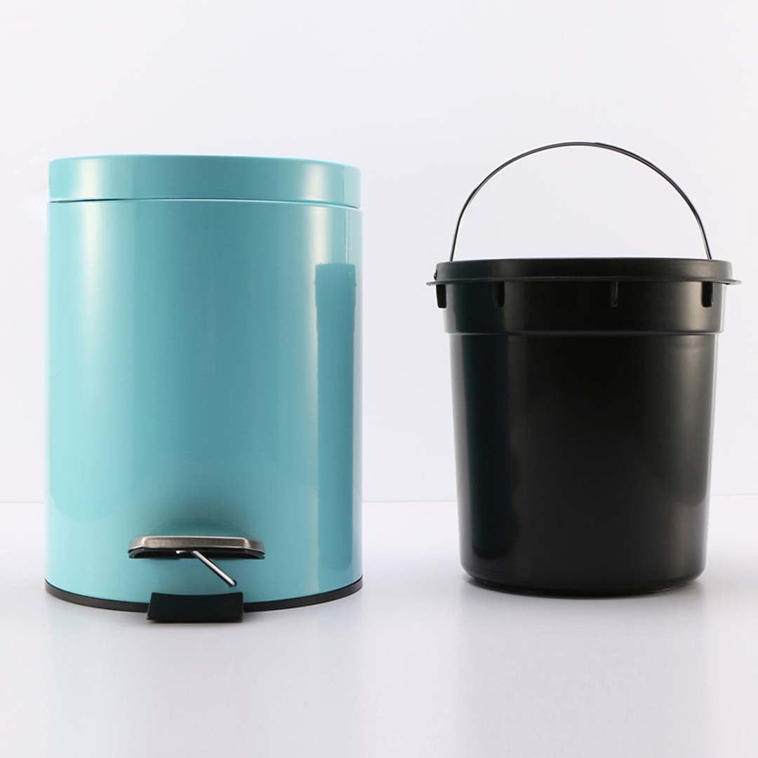 SOGA Foot Pedal Stainless Steel Rubbish Recycling Garbage Waste Trash Bin Round 12L Blue • LUZ-RubbishBinRound12LBlue