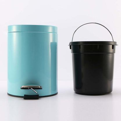 SOGA Foot Pedal Stainless Steel Rubbish Recycling Garbage Waste Trash Bin Round 12L Blue • LUZ-RubbishBinRound12LBlue