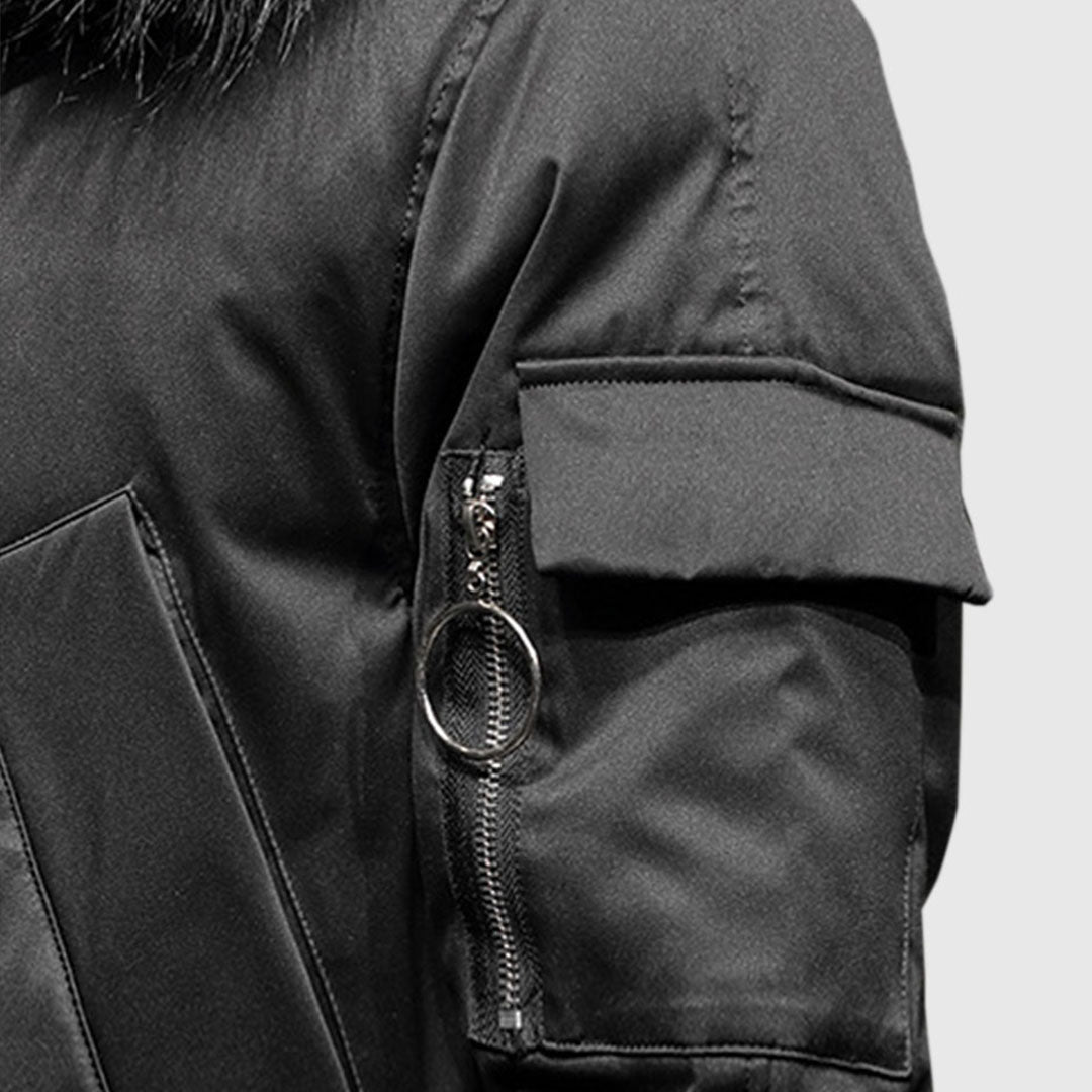 abbee Black 2XL Winter Fur Hooded Down Jacket Stylish Lightweight Quilted Warm Puffer Coat • LUZ-DJ-886C