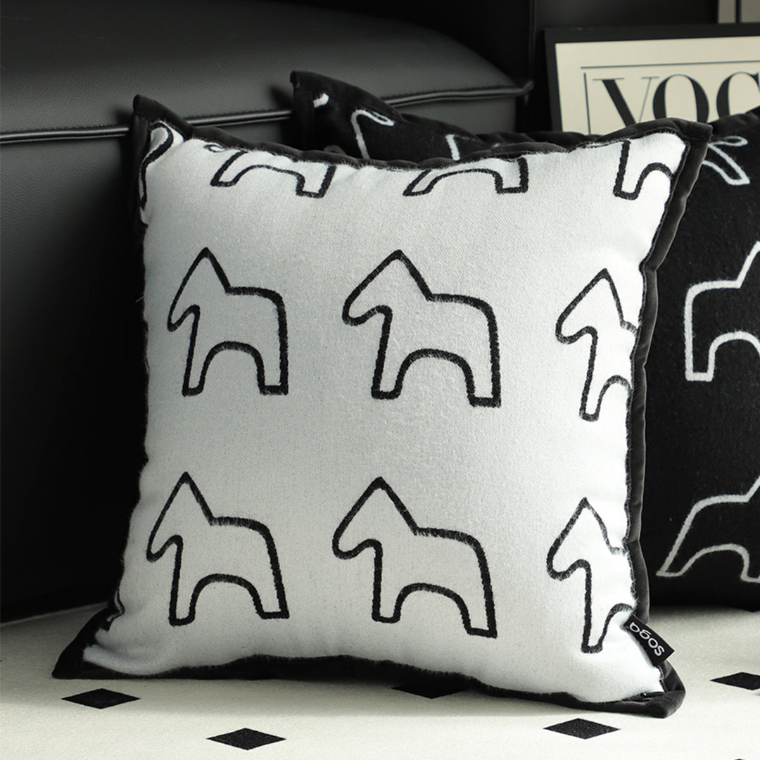 SOGA 2X 45cm Throw Pillow White Teddy Fleece Square Pony Design Decorative Cushion for Living Room • LUZ-FrenchCushion291X2