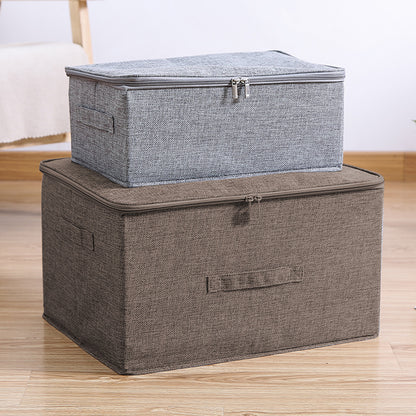 SOGA Coffee Large Portable Double Zipper Storage Box Moisture Proof Clothes Basket Foldable Home Organiser • LUZ-SBox026