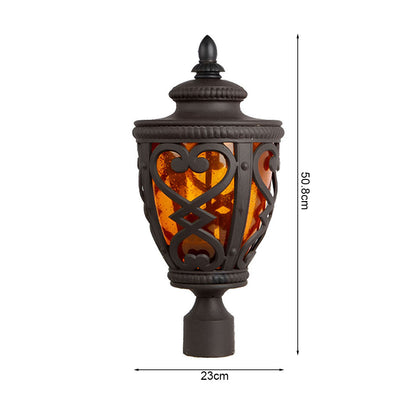 Vintage Lamp 2X 50.8cm Elegant Post Light with Aluminum and Glass Lantern Classic Outdoor Lighting • LUZ-Lamp301StandX2