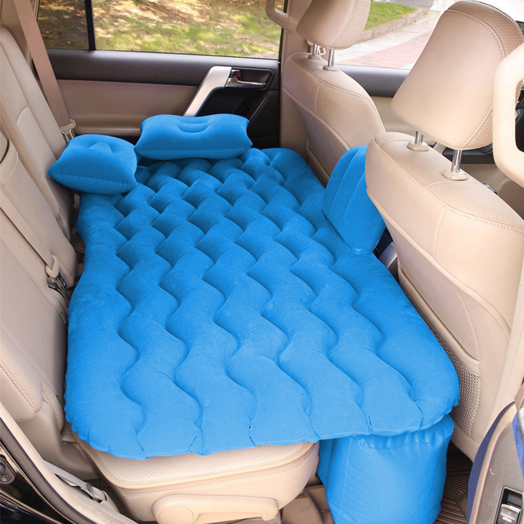 SOGA 2X Blue Ripple Inflatable Car Mattress Portable Camping Air Bed Travel Sleeping Kit Essentials • LUZ-CarMat008X2