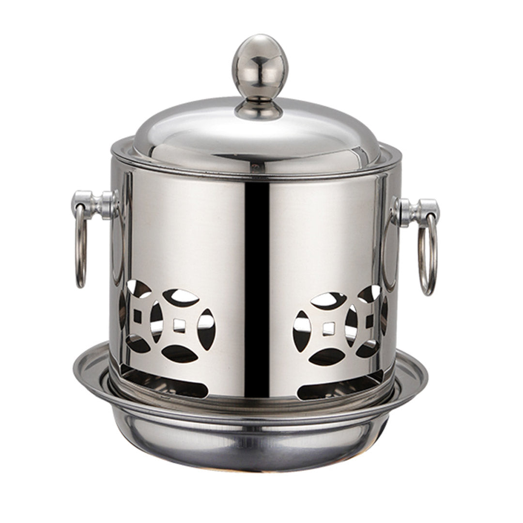 SOGA Stainless Steel Mini Asian Buffet Hot Pot Single Person Shabu Alcohol Stove Burner with Lid • LUZ-ChafingDishHotPot5