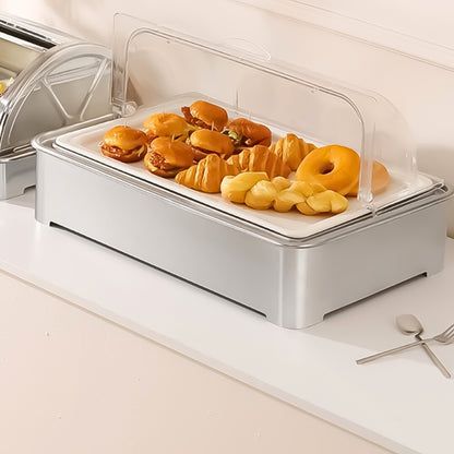 SOGA 59x38.5cm Silver Color Ceramic Serving Bowl Chafing Dish for Kitchen Essential • LUZ-ChafingDish6V12