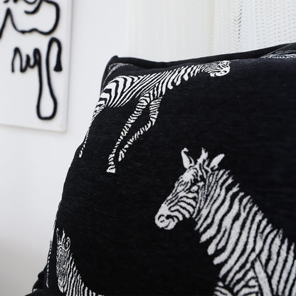 SOGA 45cm Black Light Luxury Zebra Cushion Decorative Square Pillow Living Room Home Decor LUZ-FrenchCushion290