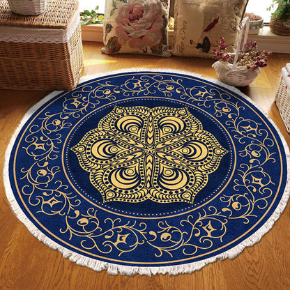 SOGA 90cm Area Rug Turquoise and Grey Abstract Art Painting Teal Anti-slip Doormat, Home Decor • LUZ-CarpetYH29