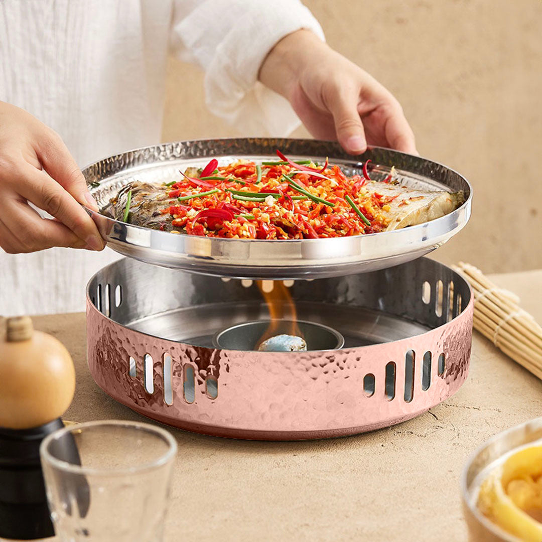 SOGA 26cm Hammered Texture Dry Pot in Rose Gold Color Kitchen Essential • LUZ-VICSoupPot37
