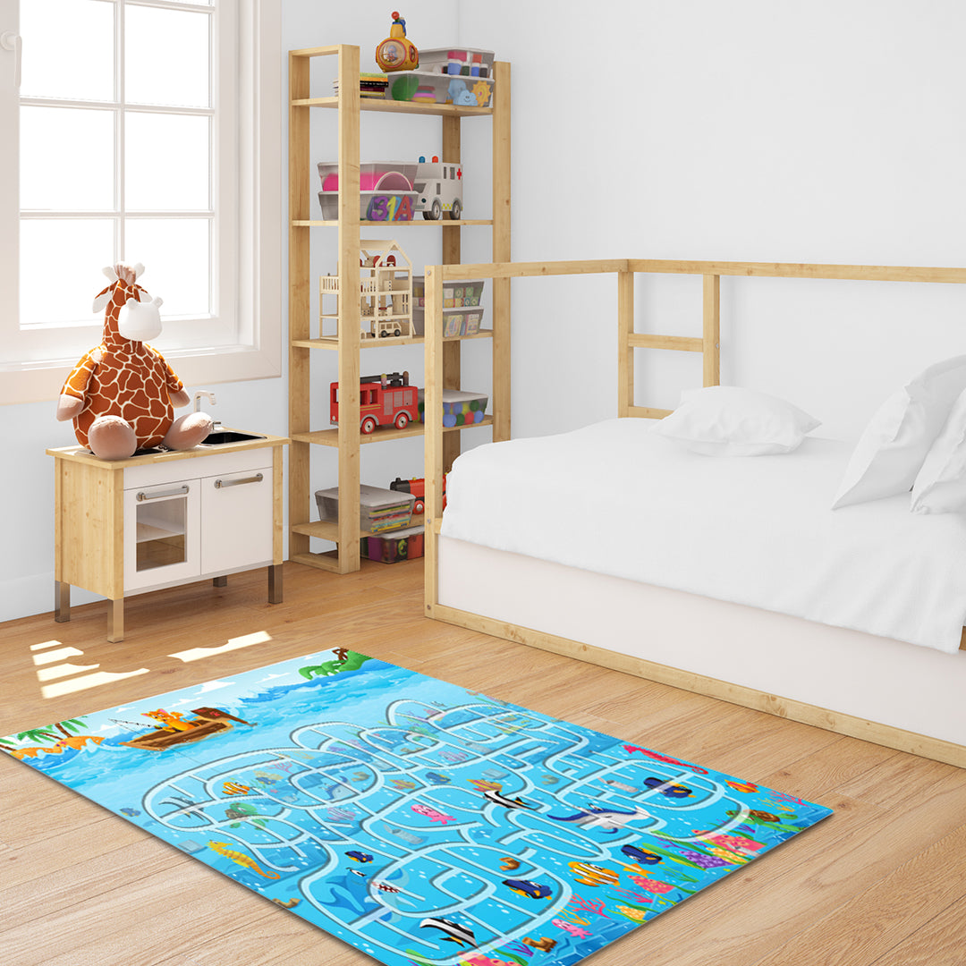 SOGA 120cm Kids Rug Street Map Play Mat, Educational Baby Theme Park Area Rugs • LUZ-KidCarpet604