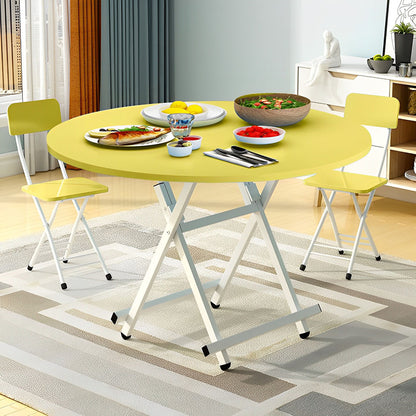 SOGA Yellow Dining Table Portable Round Surface Space Saving Folding Desk Home Decor • LUZ-TableRD725