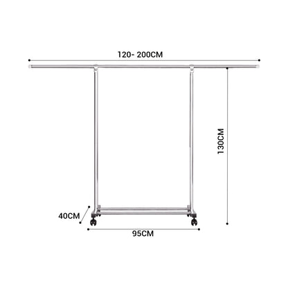 SOGA 200cm Stainless Steel Floor-Standing Clothes Rack - Durable and Space-Saving Laundry Organizer • LUZ-BSXG2523