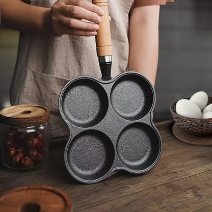 SOGA 2X 4 Mold Multi-Portion Cast Iron Breakfast Fried Egg Pancake Omelet Fry Pan • LUZ-ZPai027X2