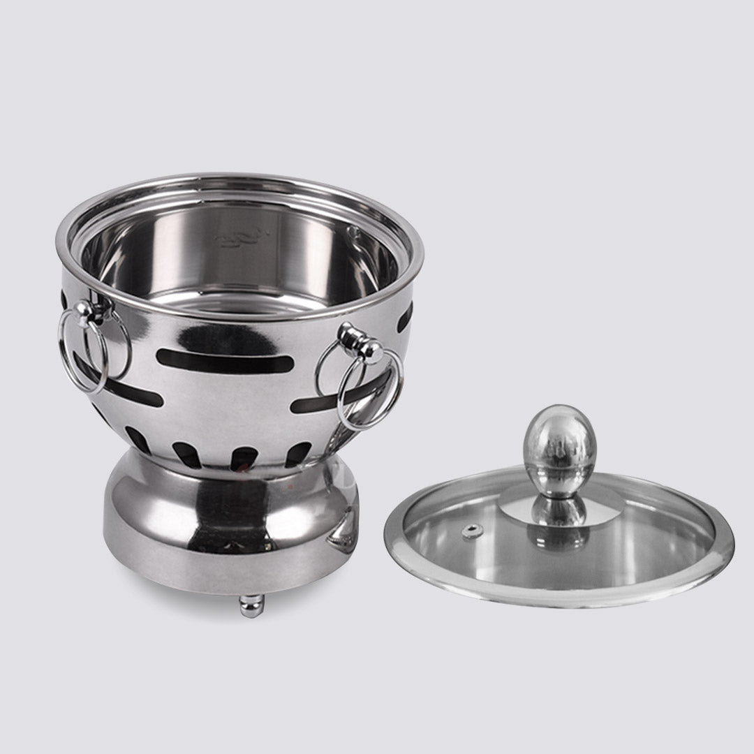 SOGA Stainless Steel Mini Asian Buffet Hot Pot Single Person Shabu Alcohol Stove Burner with Glass Lid • LUZ-ChafingDishHotPot7