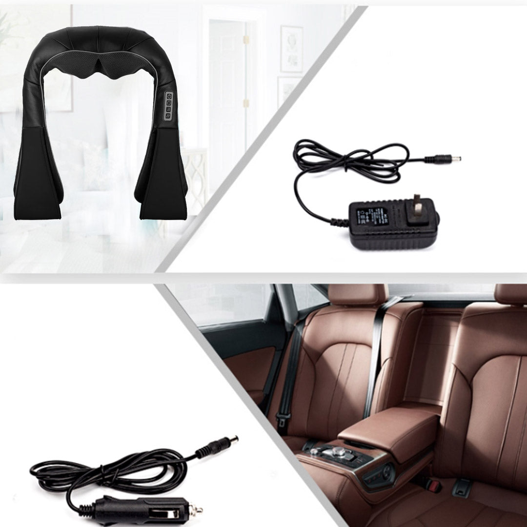 SOGA 2X Electric Kneading Back Neck Shoulder Massage Arm Body Massager Black/White • LUZ-Massager580ABLK-WHT
