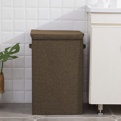 SOGA Coffee Large Collapsible Laundry Hamper Storage Box Foldable Canvas Basket Home Organiser Decor • LUZ-SBox106