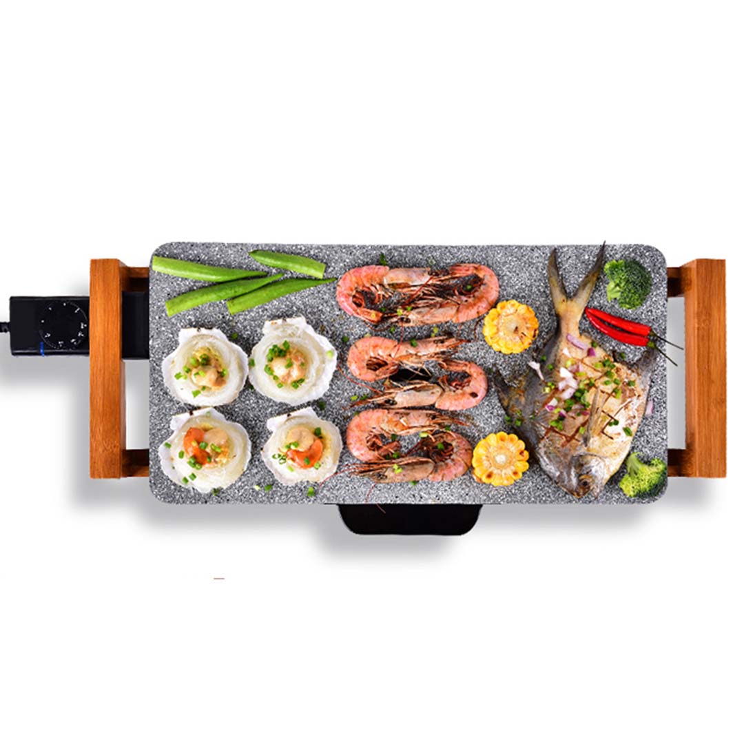SOGA 2X Electric Ceramic BBQ Grill Non-stick Surface Hot Plate for Indoor & Outdoor Stone • LUZ-ElectricGrillPlateCeramicStoneX2