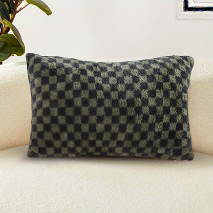 SOGA 30cm Urban Light Luxury Dark Green Checkered Lumbar Throw Pillow • LUZ-FrenchCushion239