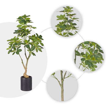 SOGA 2X 120cm Artificial Natural Green Schefflera Dwarf Umbrella Tree Fake Tropical Indoor Plant Home Office Decor • LUZ-APlantQXY120X2