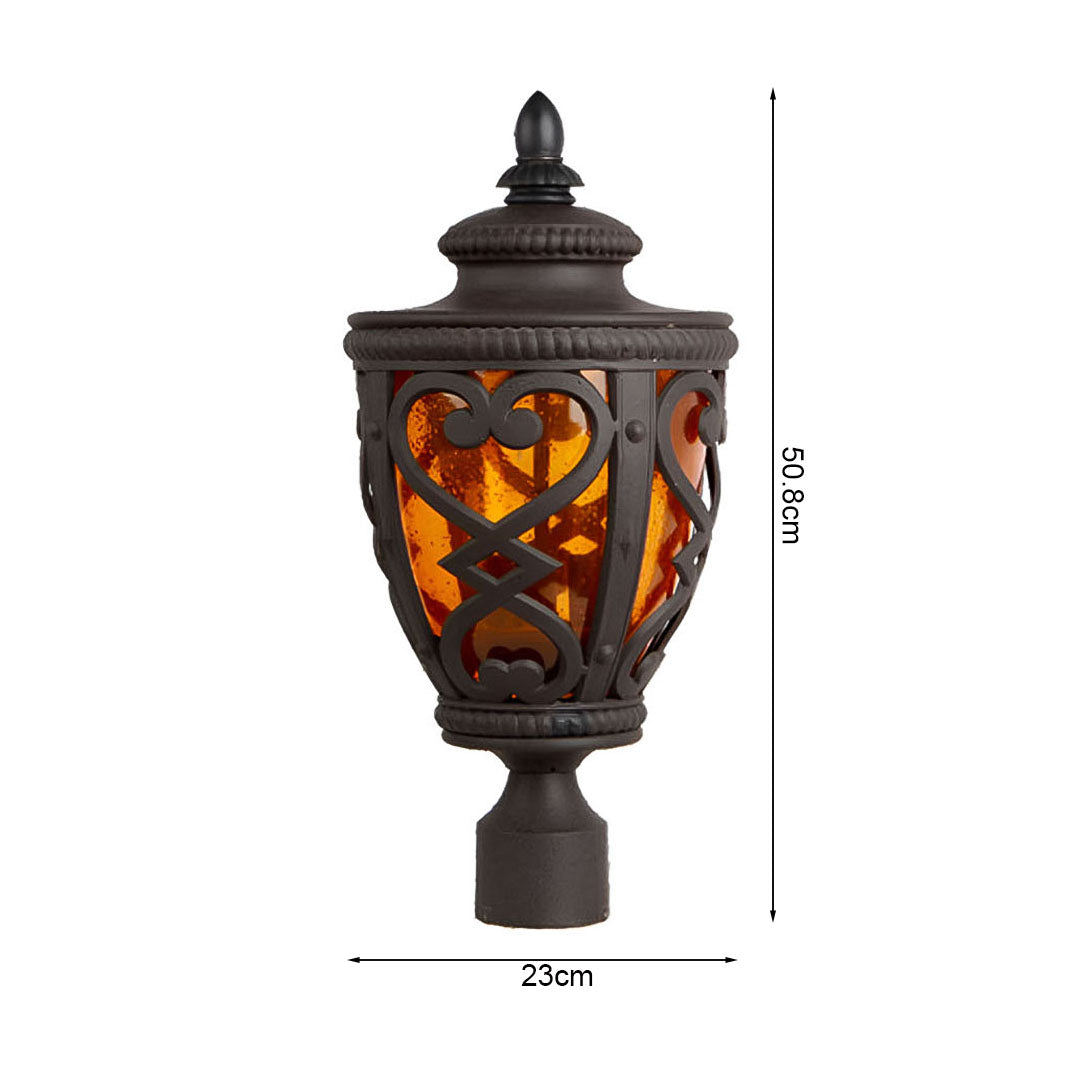 Vintage Lamp 6X 50.8cm Elegant Post Light with Aluminum and Glass Lantern Classic Outdoor Lighting • LUZ-Lamp301StandX6