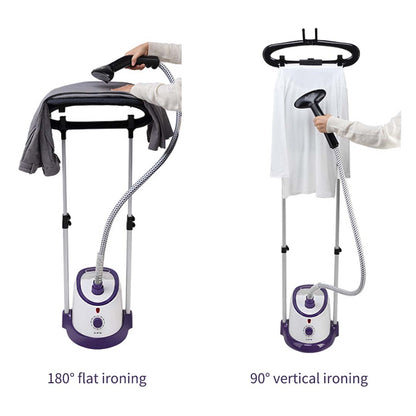 SOGA Garment Steamer Vertical Twin Pole Clothes 1700ml 1800w Professional Steaming Kit Purple • LUZ-GarmentSteamerTwinPolePurple