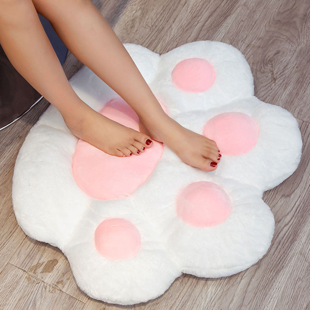 SOGA 2X White Paw Shape Cushion Warm Lazy Sofa Decorative Pillow Backseat Plush Mat Home Decor • LUZ-SCushion015X2