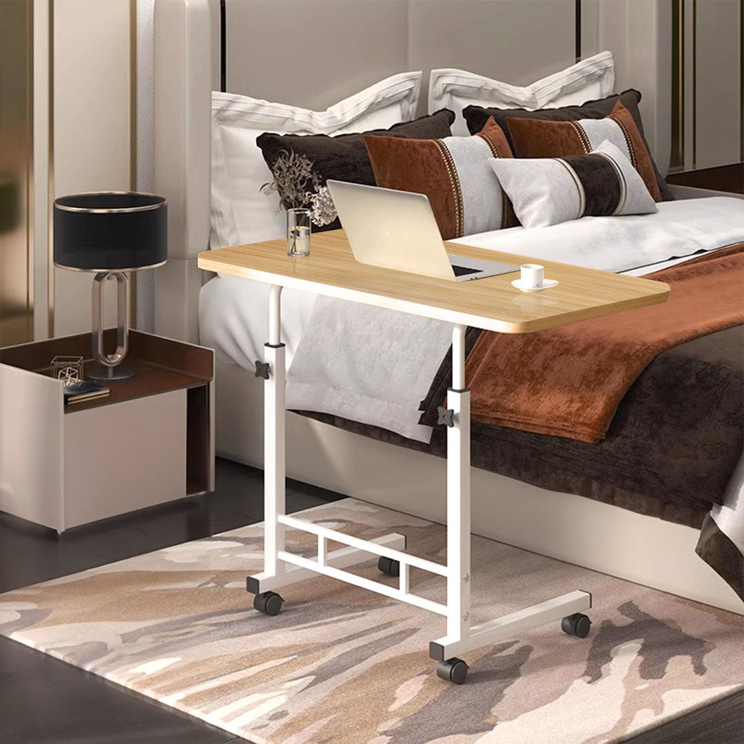 SOGA 40x80cm Walnut Bedside Table Movable Bedroom Desk Student Computer Table • LUZ-TablePort03