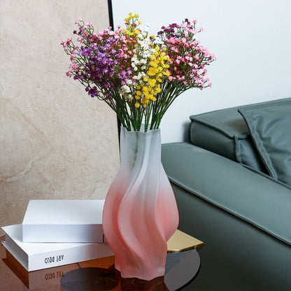 SOGA 32cm Pink Glass Vase Art Blown Hand Flower Tall Vintage Art Vases • LUZ-GVasePNK32