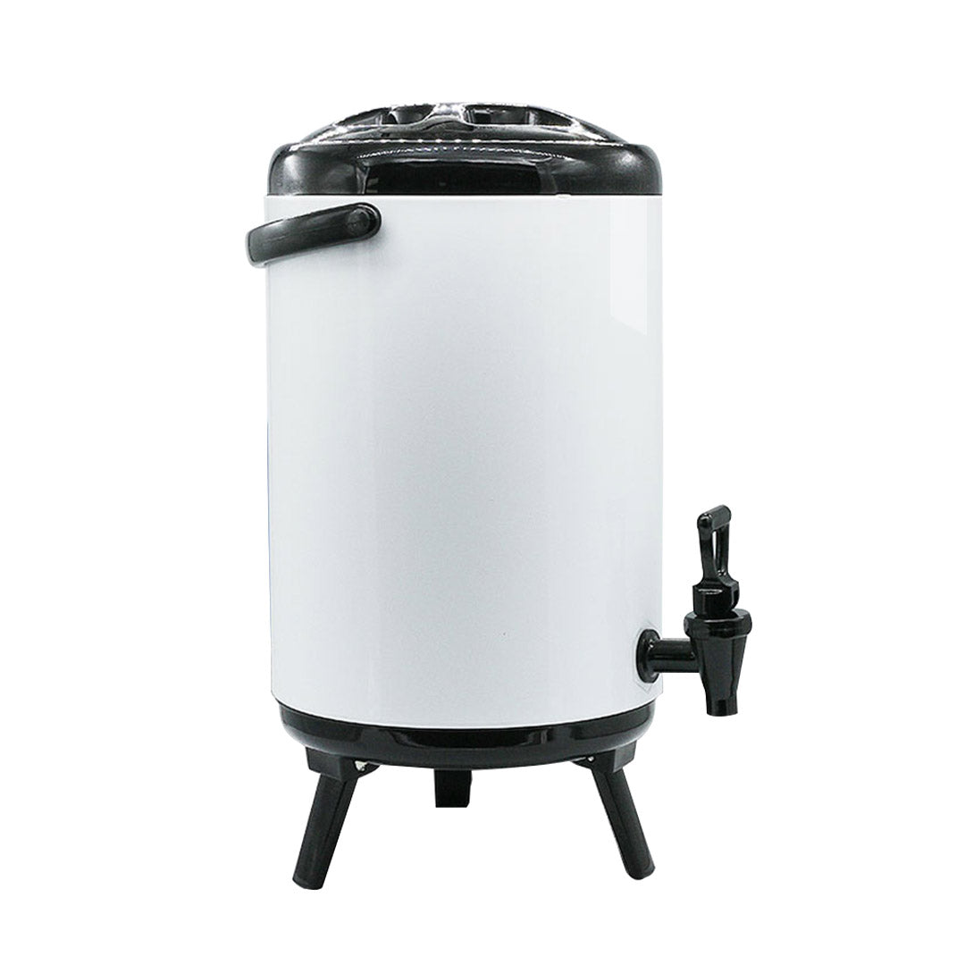 SOGA 14L Stainless Steel Insulated Milk Tea Barrel Hot and Cold Beverage Dispenser Container with Faucet White • LUZ-VICDispenser14LWHT