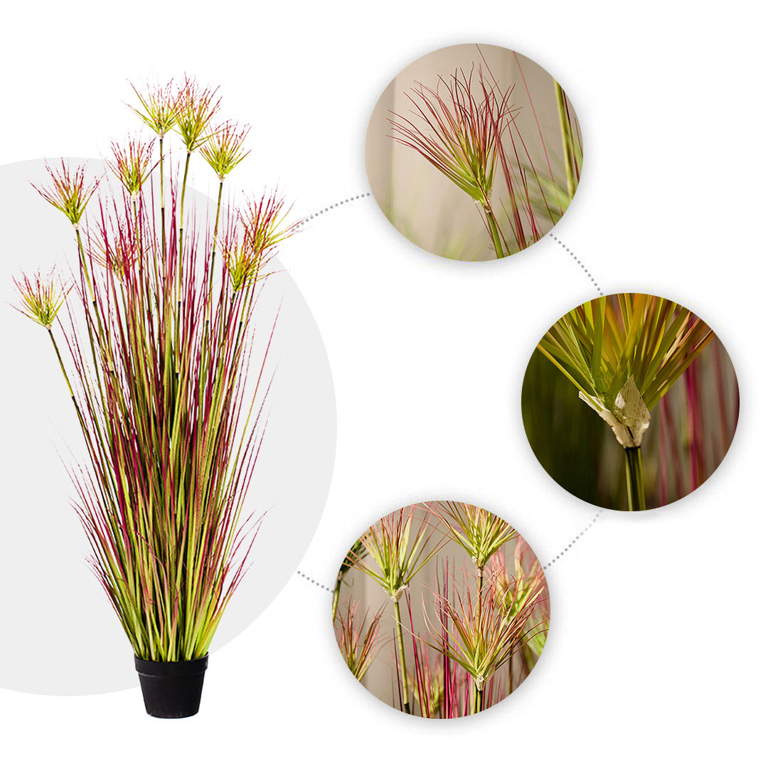 SOGA 2X 150cm Purple-Red Artificial Indoor Potted Papyrus Plant Tree Fake Simulation Decorative • LUZ-APlantFH60339X2